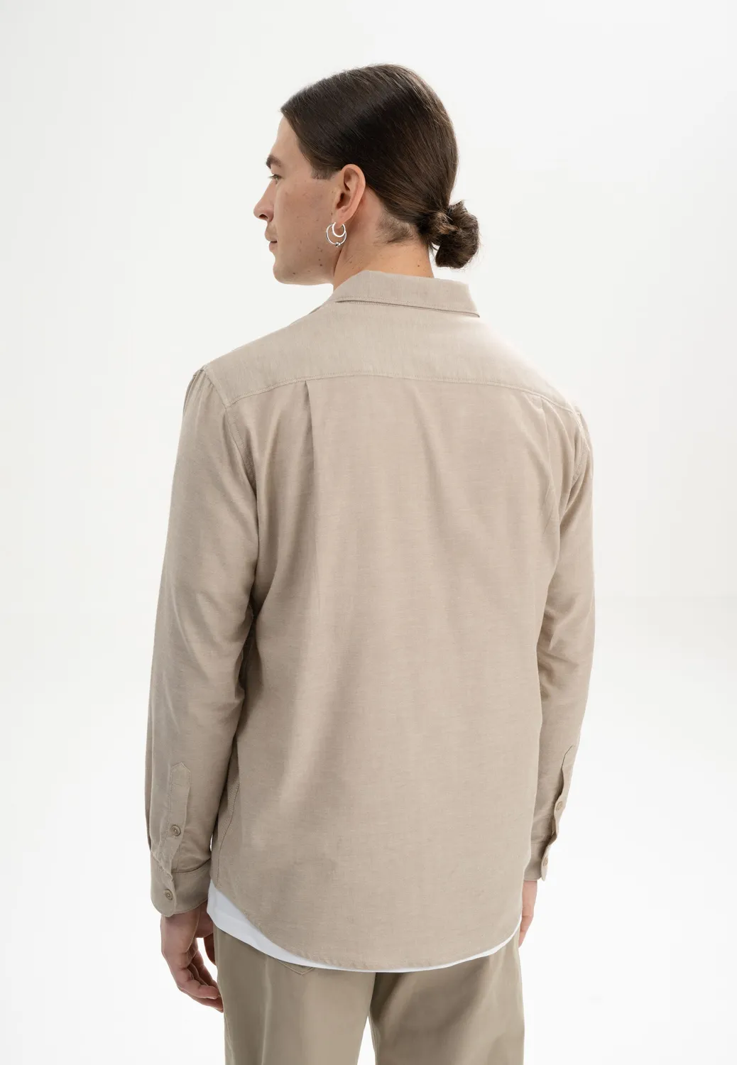 MELA ISHIR Hemd holzkohle schwarz Chambray Bio-Baumwolle