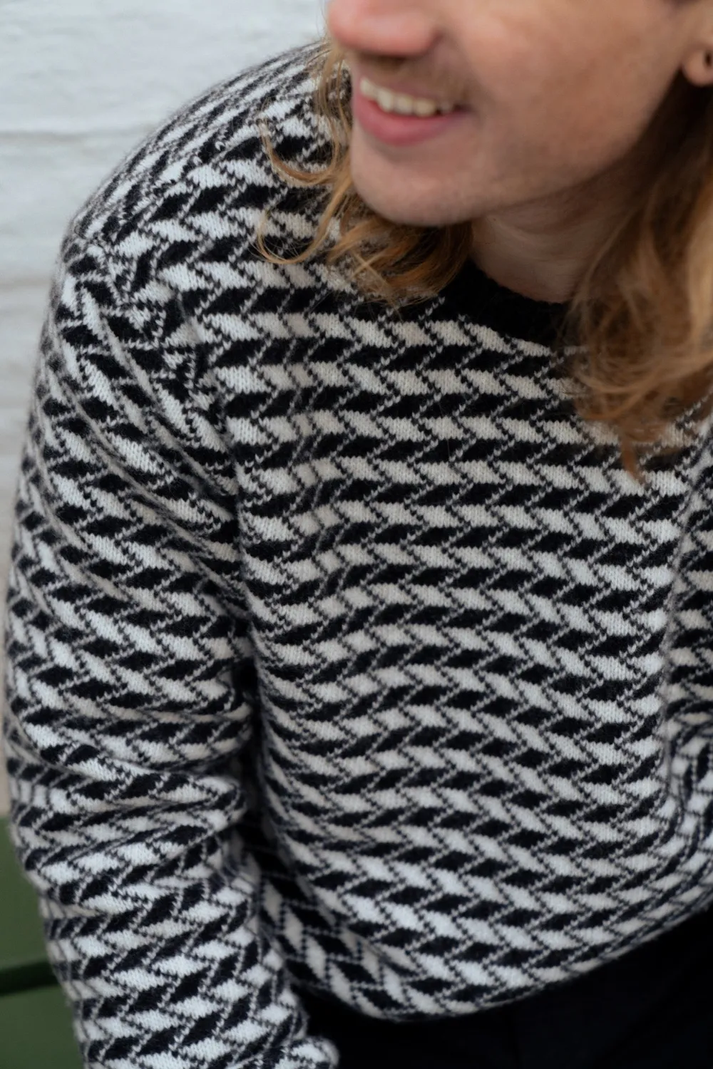 LAKOR Faroese Fisher Knit Off White/Black Wollpullover