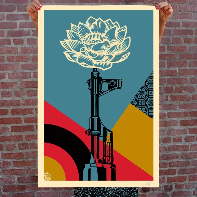 Obey AK-47 Lotus Kunstdruck 91cm signiert
