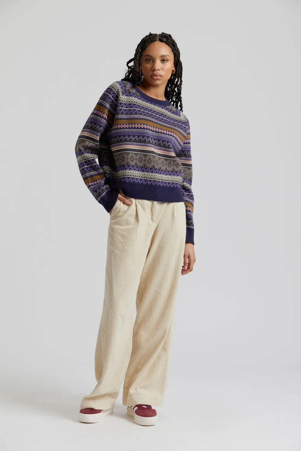 Komodo Tiger Cordhose Winter White Bio-Baumwolle