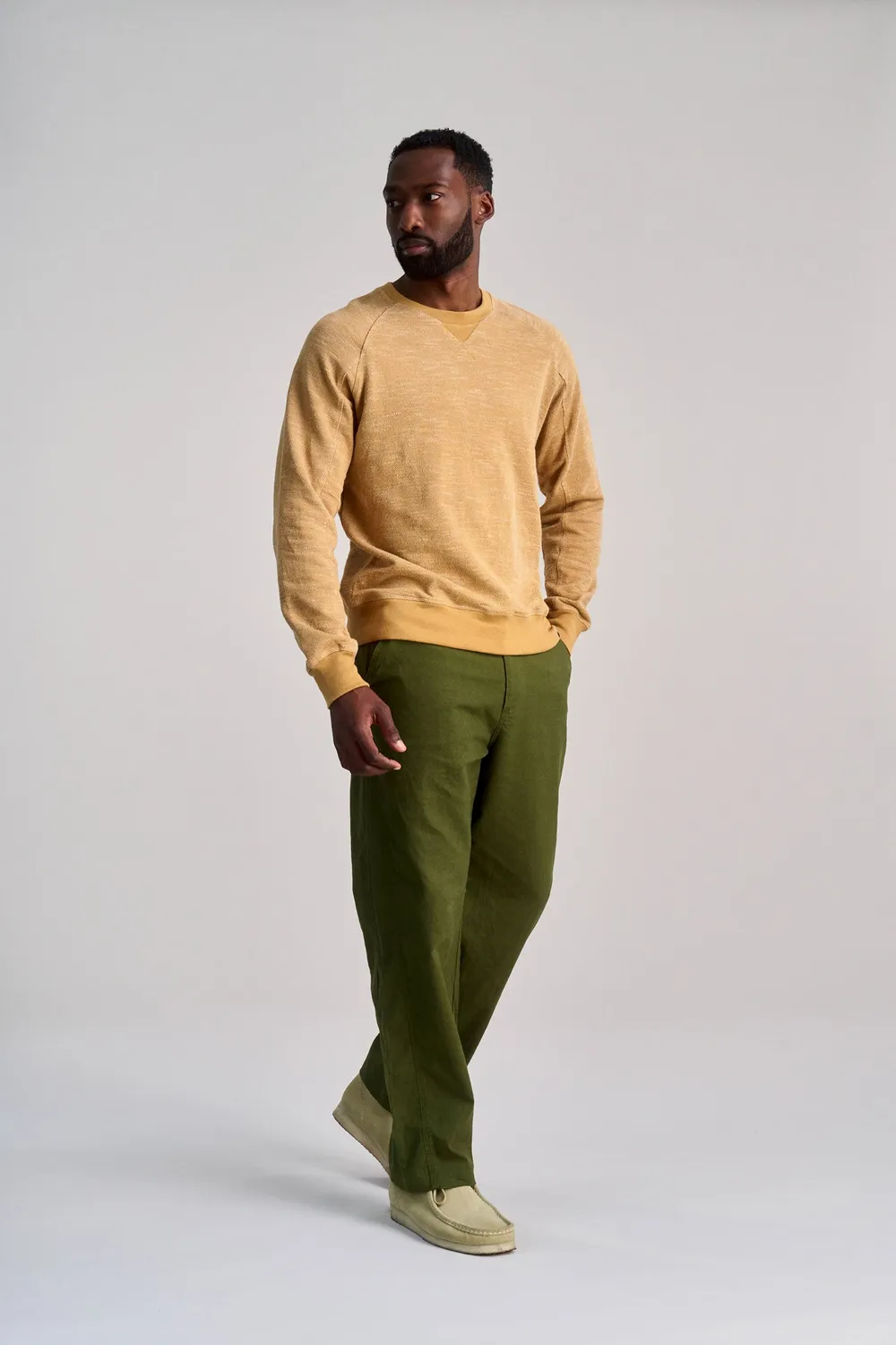 Komodo Anton Sweatshirt Sand-Melange Bio-Baumwolle