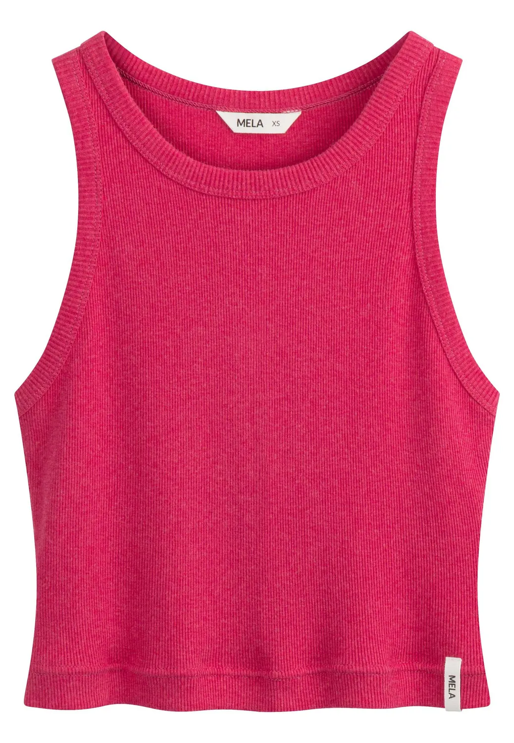 MELA PRISHA Cropped Tanktop berry melange Bio-Baumwolle