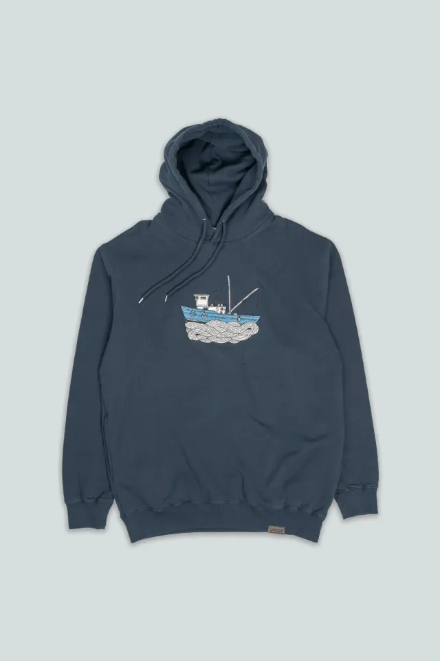 LAKOR Fishing Vessel Hoodie Blueberry Bio-Baumwolle