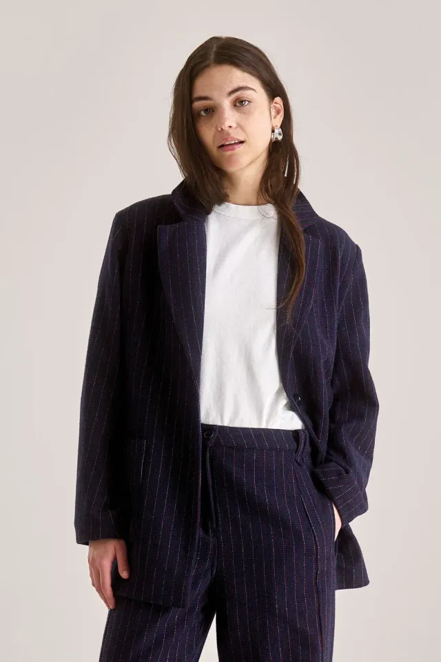 Komodo Ophelia Blazer Navy Recycling-Wolle Oversize