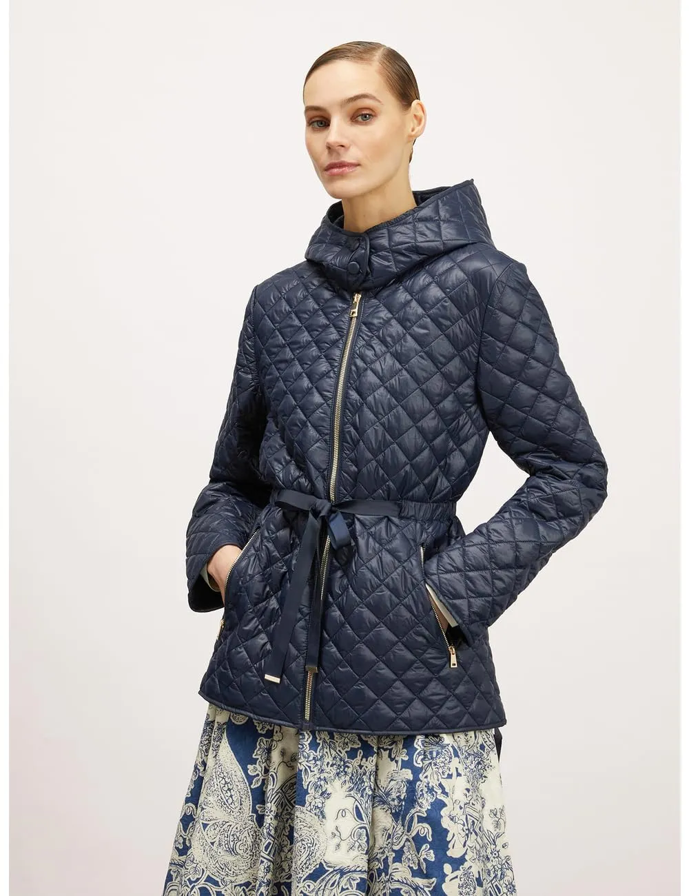 Motivi Midi-Daunenjacke Steppjacke mit Gürtel