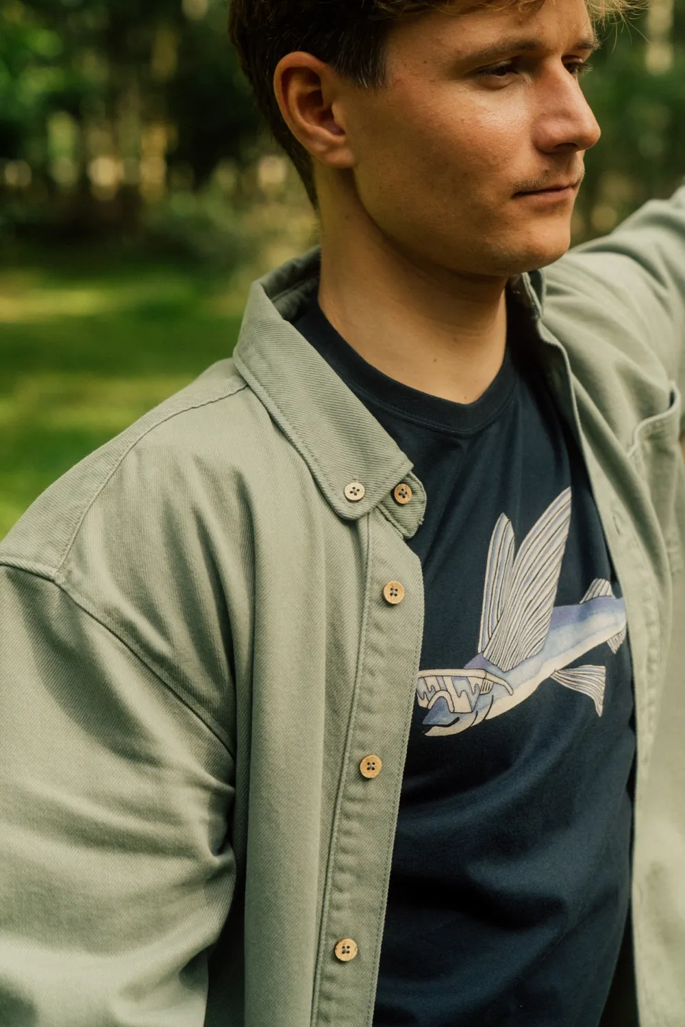 LAKOR Spork Overshirt Jacke Sea Spray Bio-Baumwolle