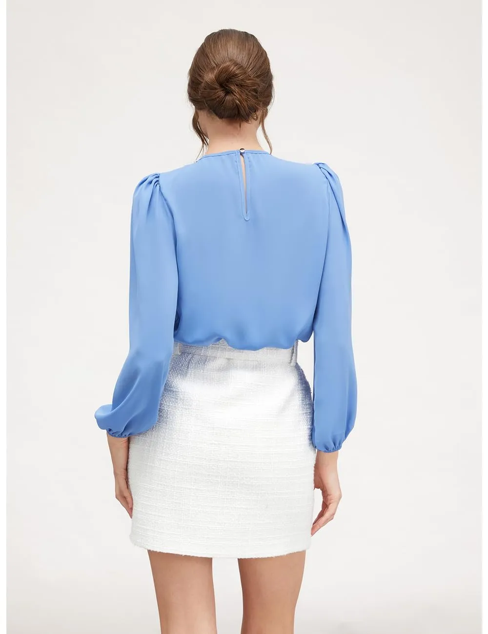 Motivi Bluse Damen mit Kristallsteinen Langarm