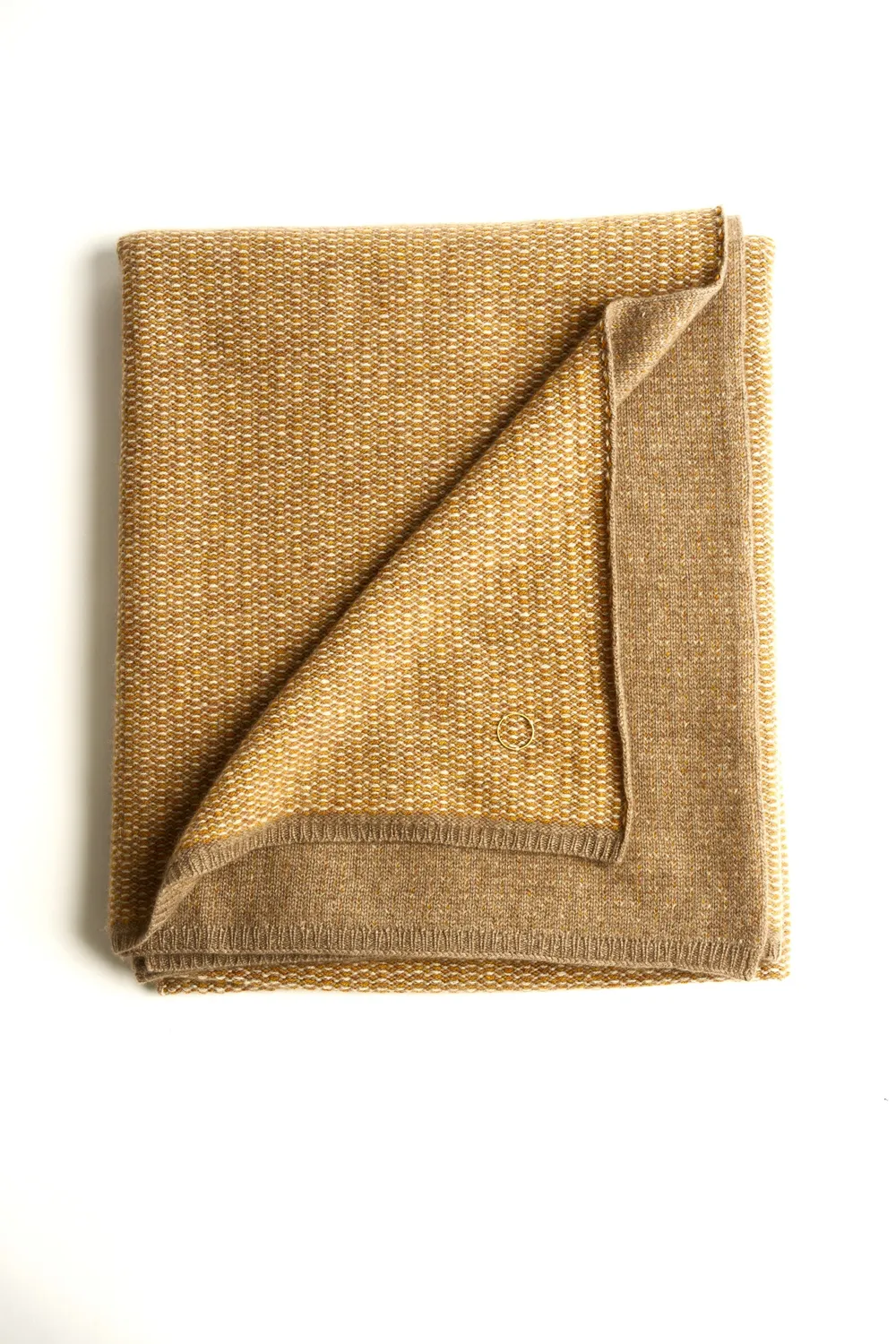 Oyuna Quadro Throw Decke Honey Taupe Karo-Strick