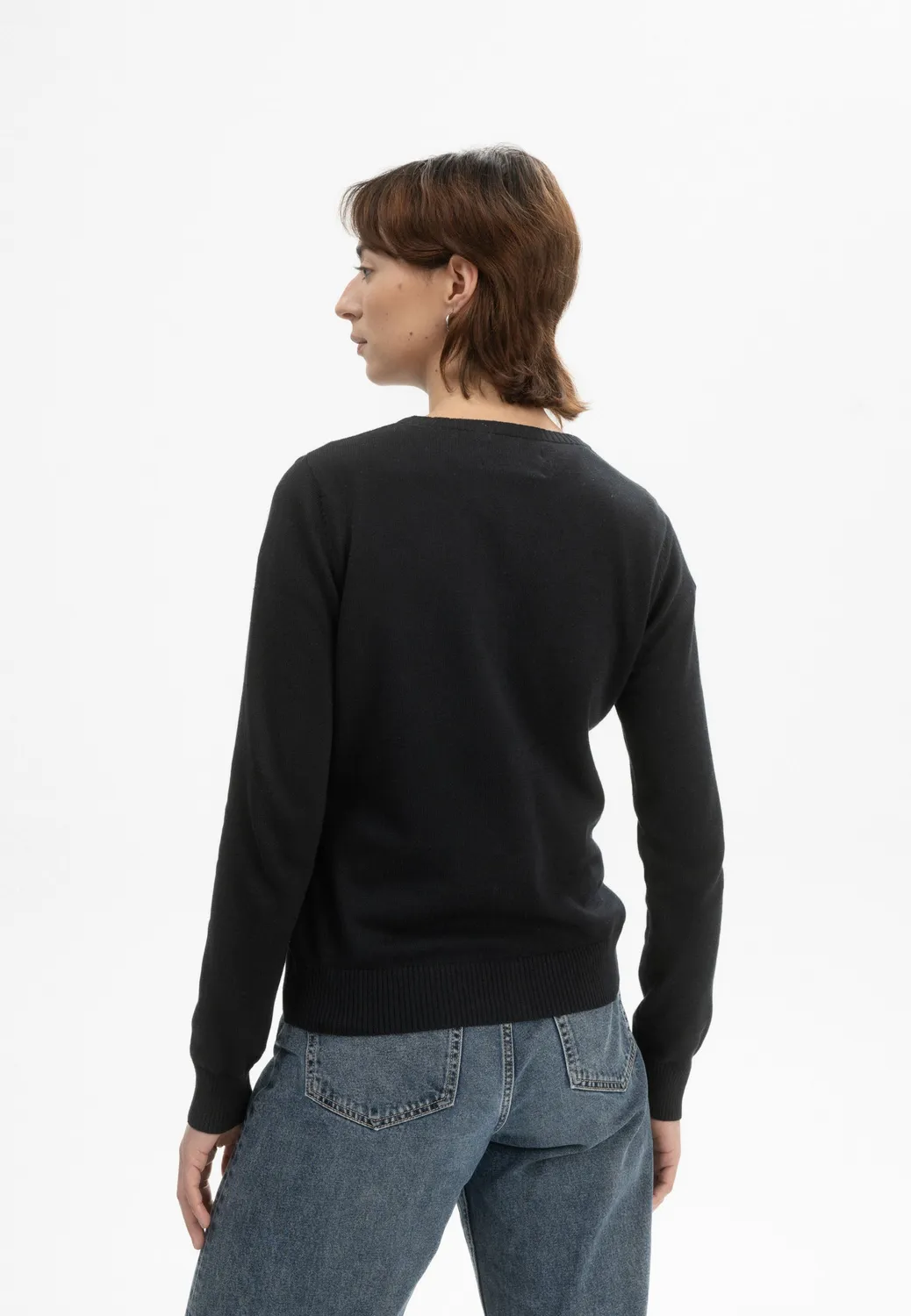 MELA NAMEEN Cardigan anthrazit melange aus Bio-Baumwolle