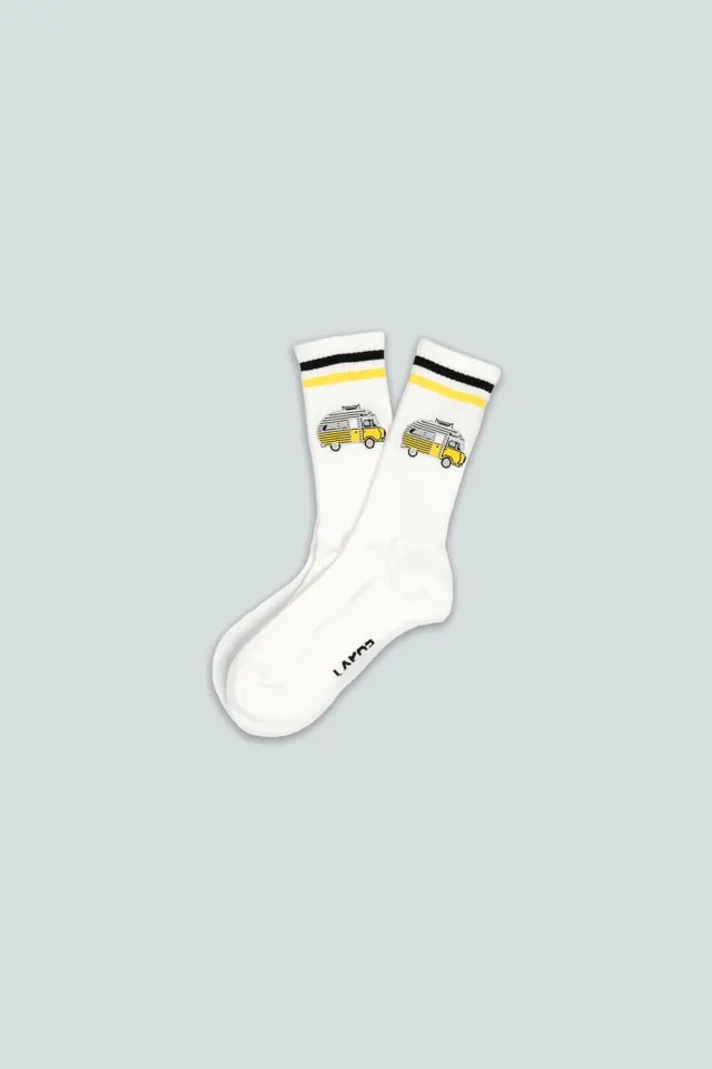 LAKOR Sun Camper Tennissocken Weiß Bio-Baumwolle