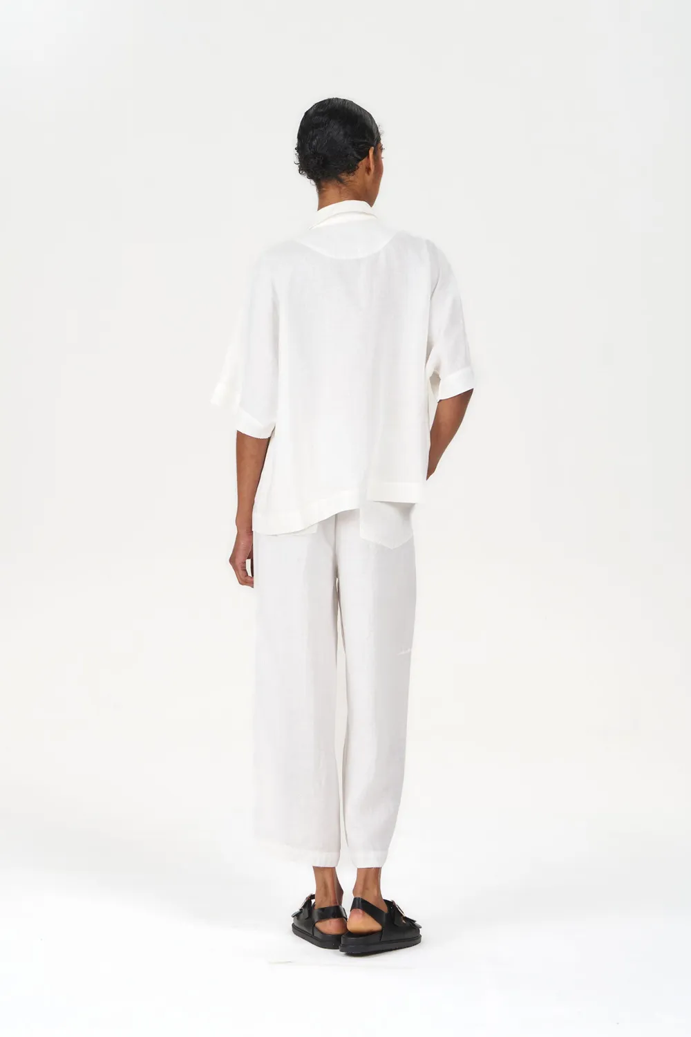 KOMODO KIMONO Bluse Weiß Tencel Leinen Damen