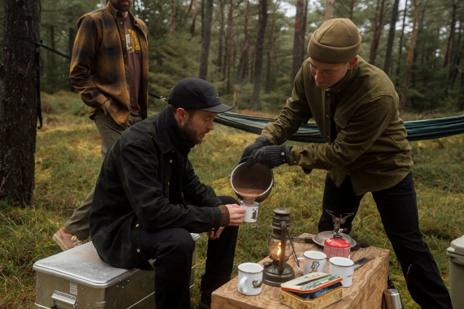 LAKOR Camo Overshirt Rosin Baumwolle-Leinen