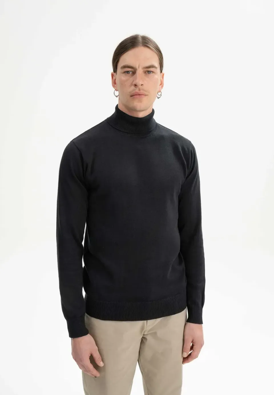 MELA KANJA Feinstrick Rollkragenpullover mushroom