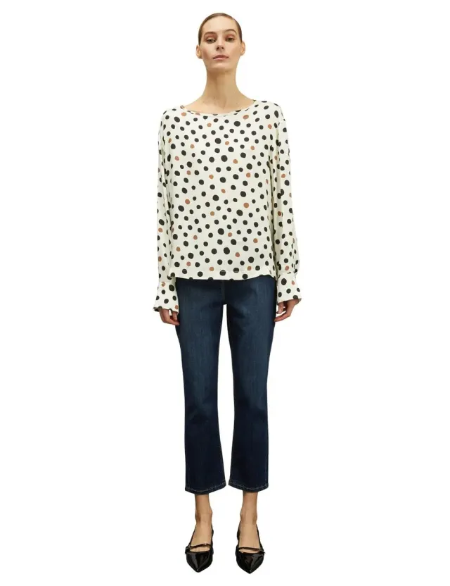 Motivi Bluse Satin Punktmuster Spring Summer 24