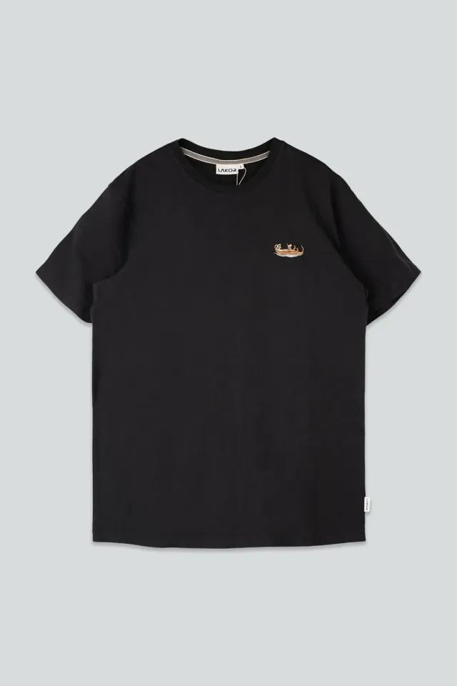 LAKOR Mini An Otter Vacation T-Shirt Moonless Night Bio-Baumwolle