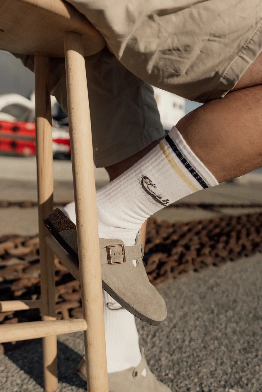 LAKOR Otter Vacation Tennissocken Weiß Bio-Baumwolle