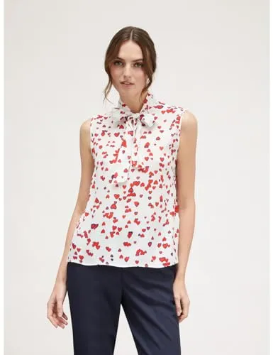 Motivi Spring Summer 24 Top Herzdruck Viskose-Krepp