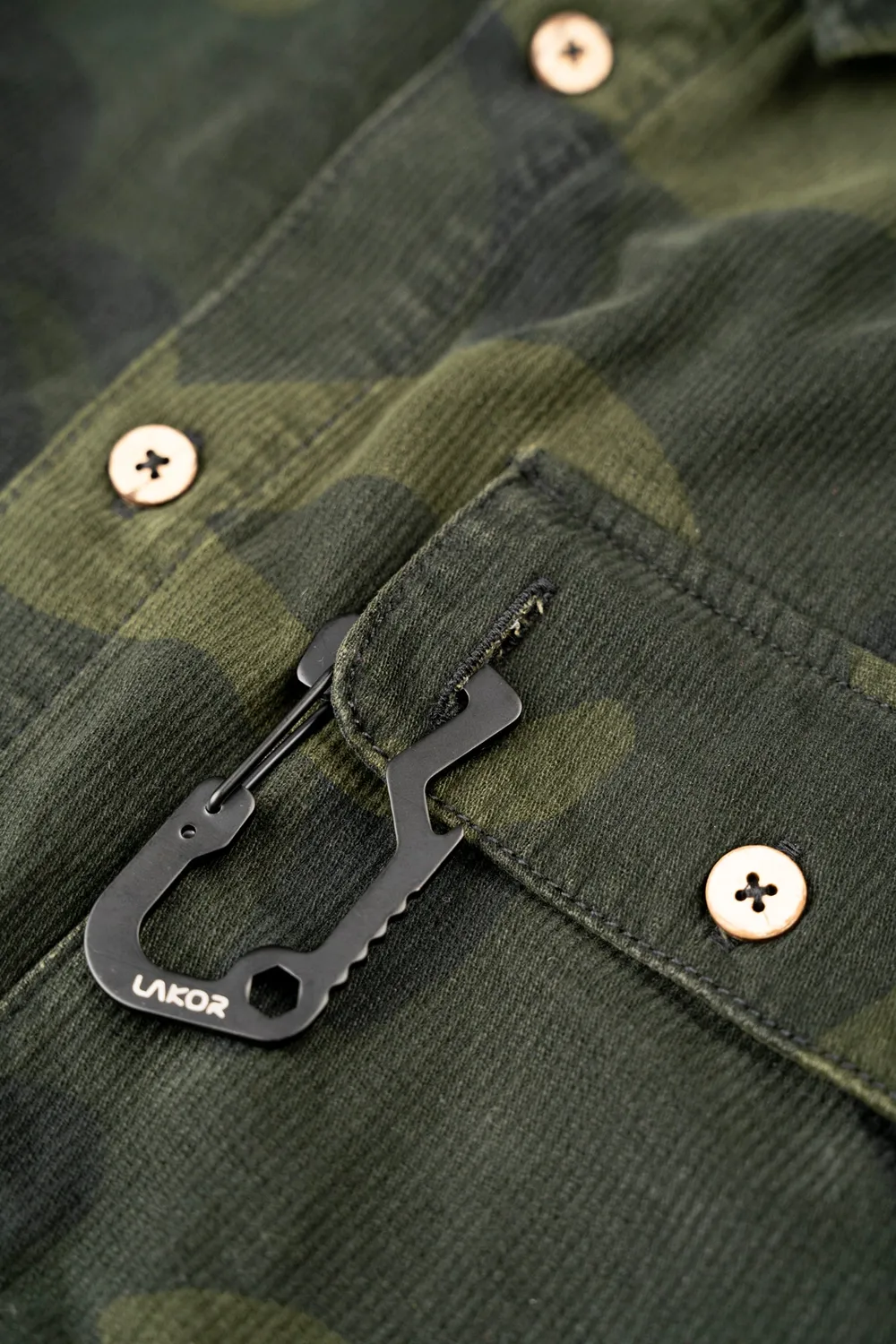 LAKOR Camo Overshirt Rosin Baumwolle-Leinen