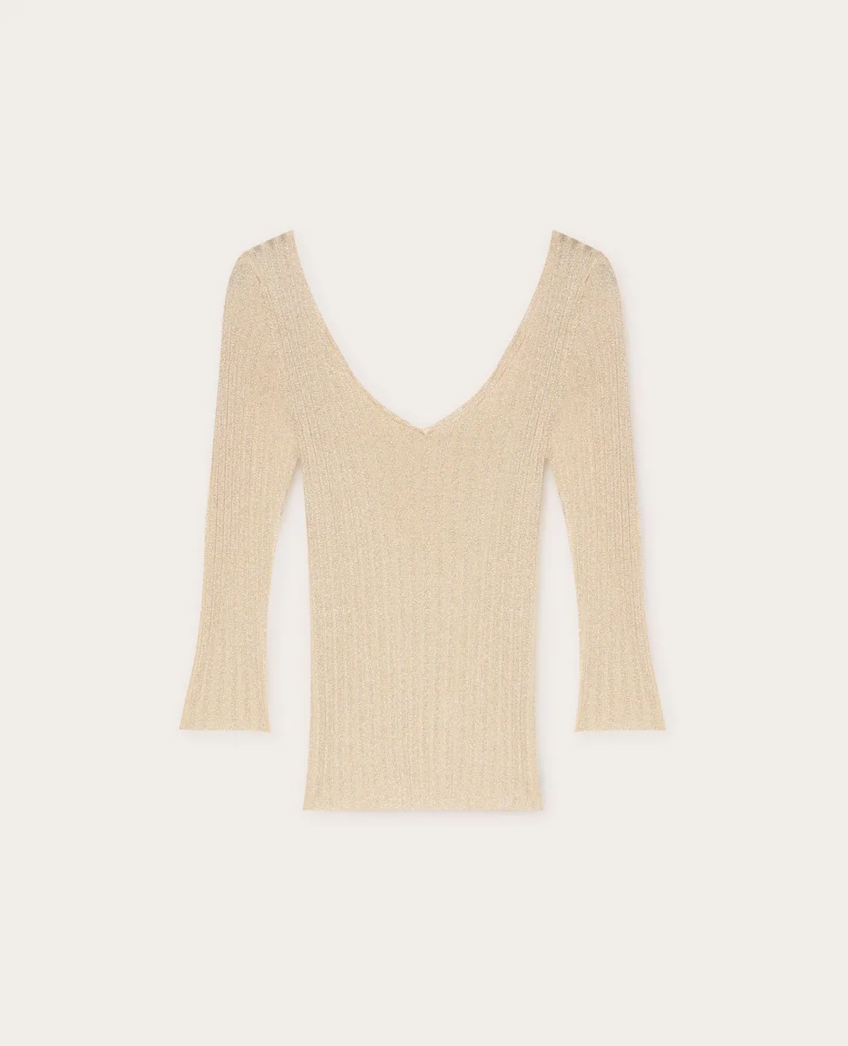 Motivi Gerippter Lurex-Pullover Pullover Glitzer-Garn