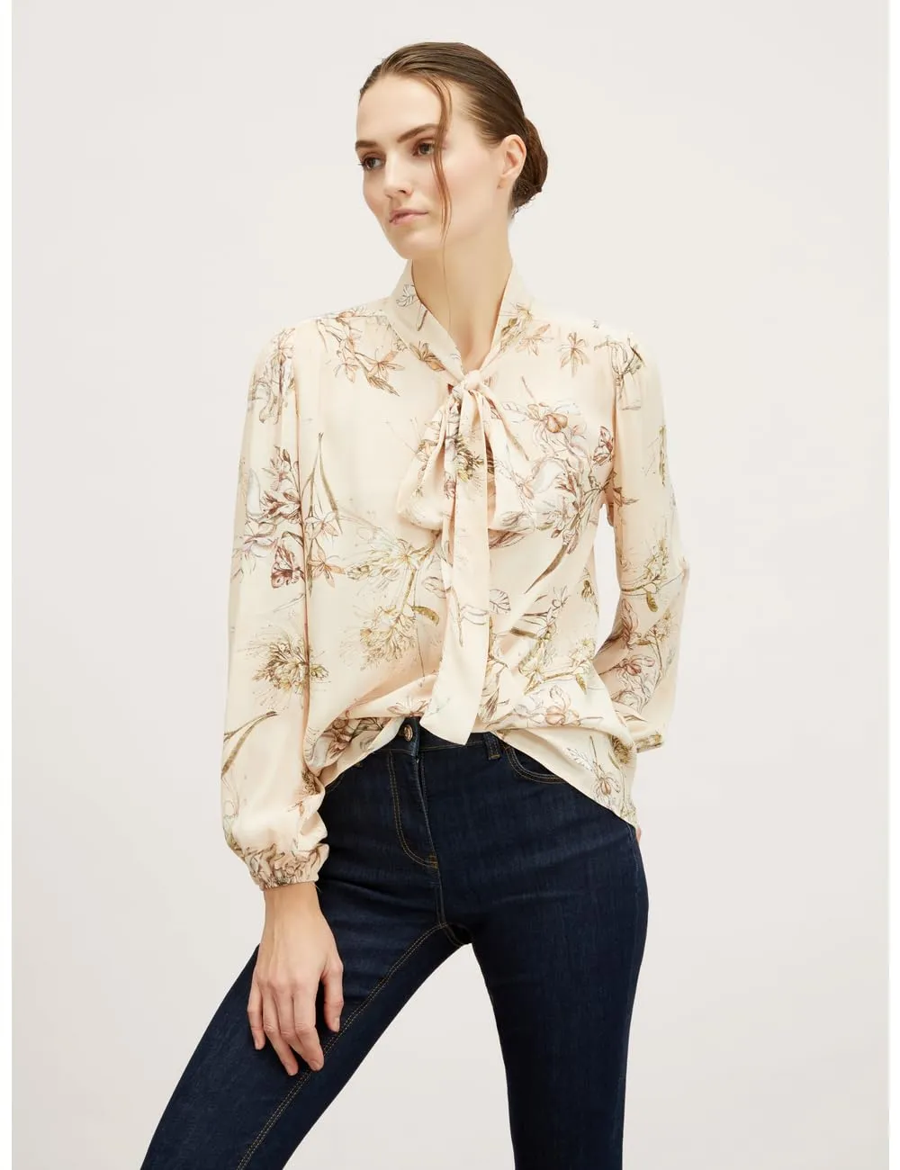Motivi Bluse Schleife Blumenmuster Musselin