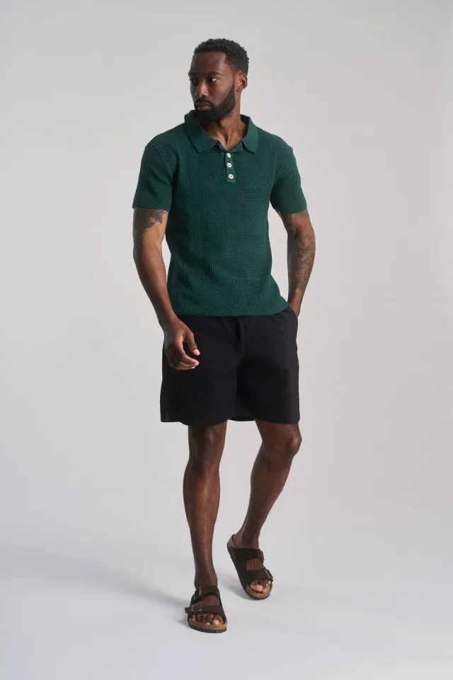 Komodo Jerry Shorts Schwarz Leinen-Baumwolle