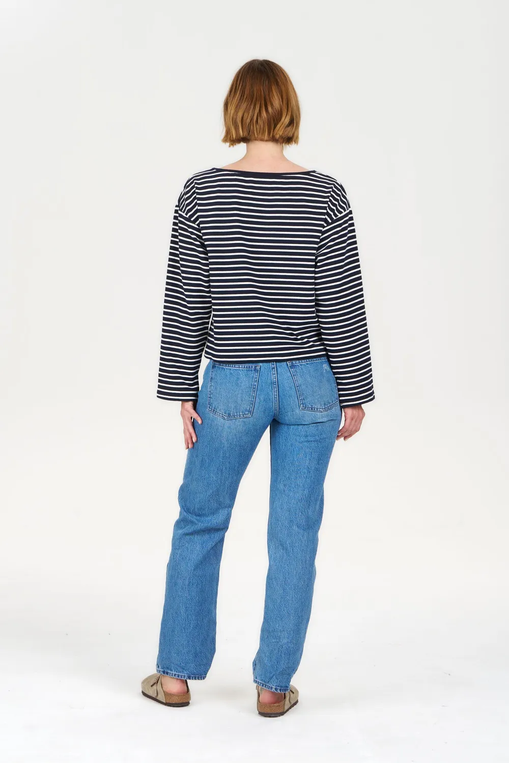 Komodo June Top Damen Navy-Streifen Bio-Baumwolle 38