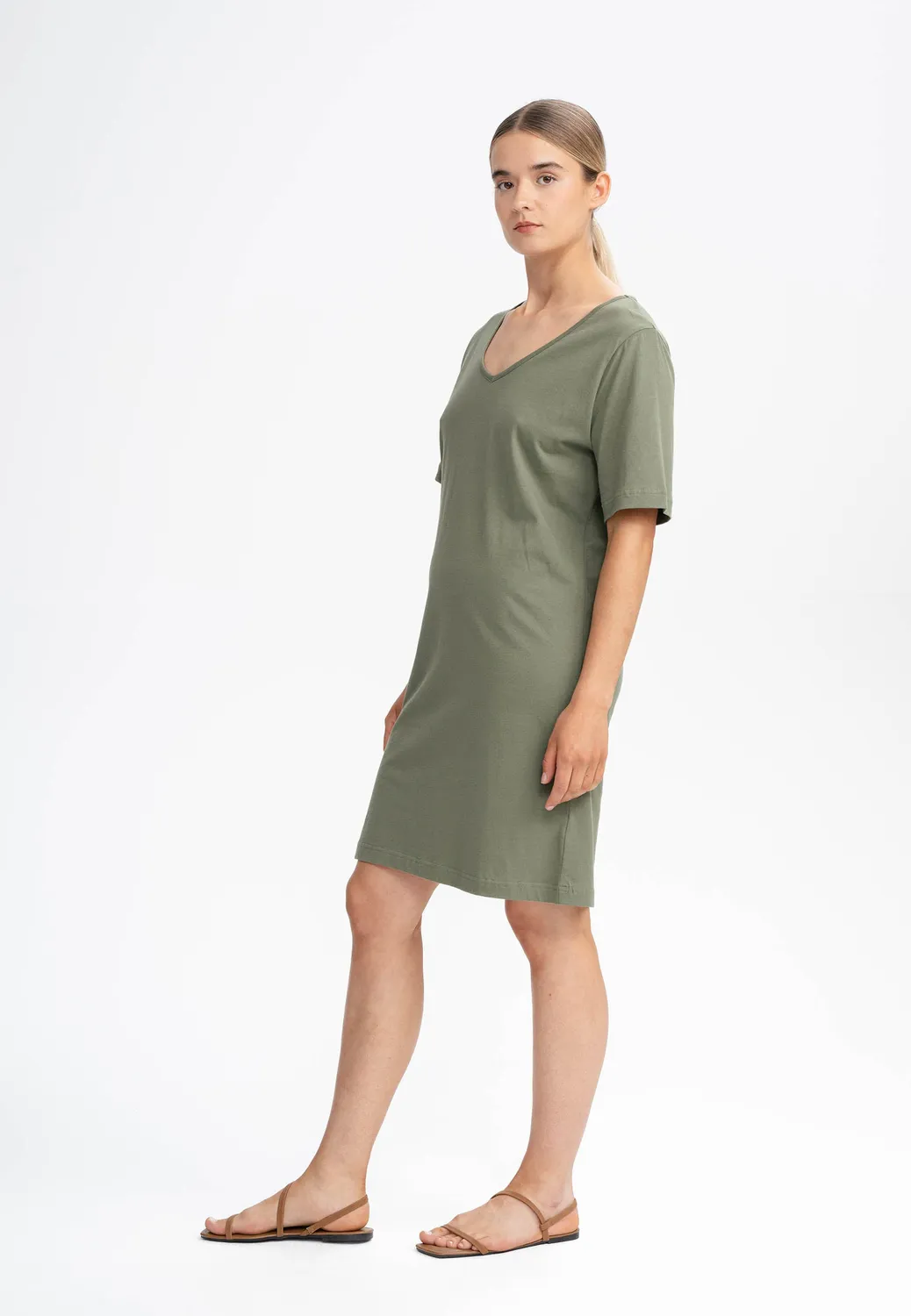 MELA JANITRA V-Neck Kleid schwarz Fairtrade Bio-Baumwolle