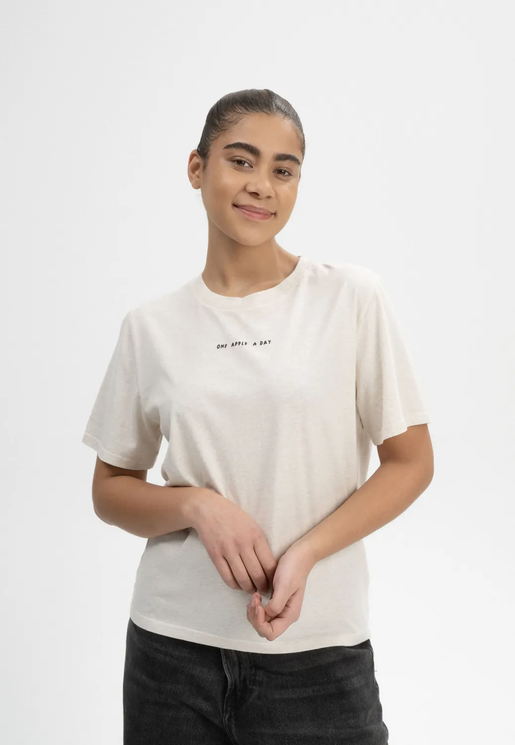 MELA Josha Artist Edition T-Shirt cream melange M Baumwolle