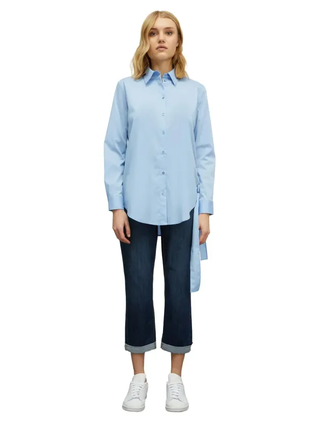 Motivi Oversize-Hemd hellblau Flechtwerk 46