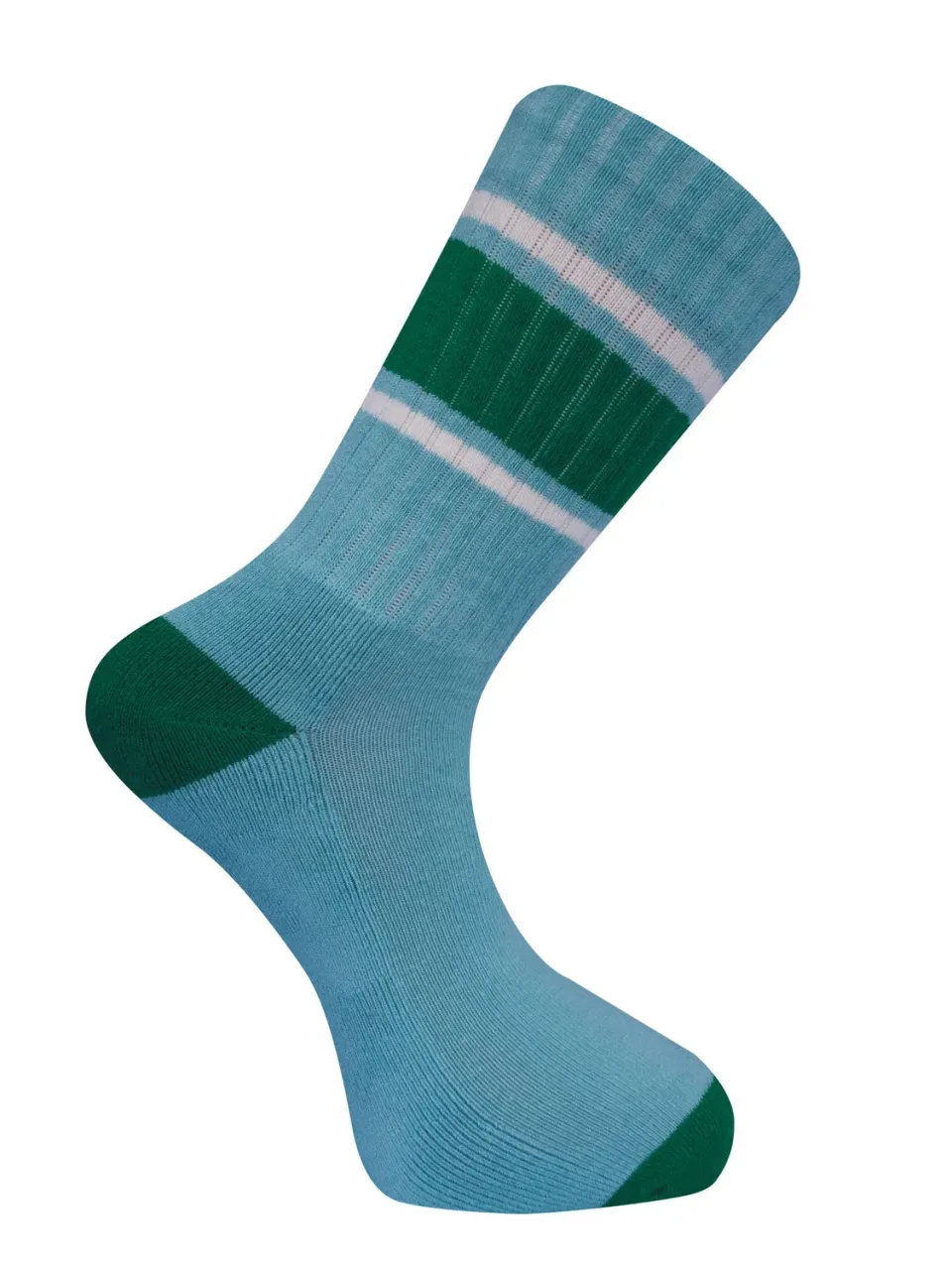KOMODO New Sport Stripe Socken Teal Bio-Baumwolle