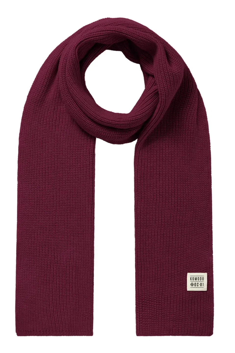 Komodo London Schal Weinrot Bio-Baumwolle 165 cm