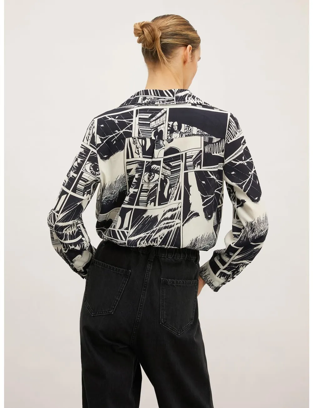 Motivi Hemdbluse Comics-Print Viskose