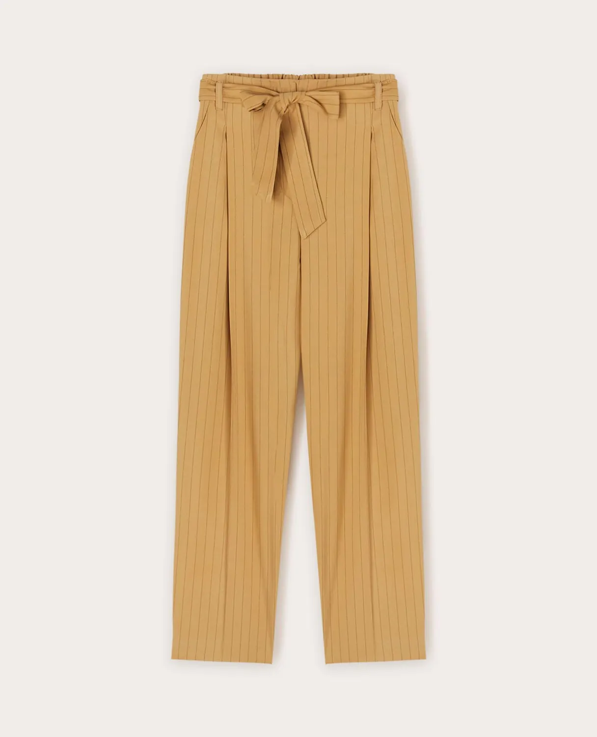 Motivi Nadelstreifenhose Falten hohe Taille