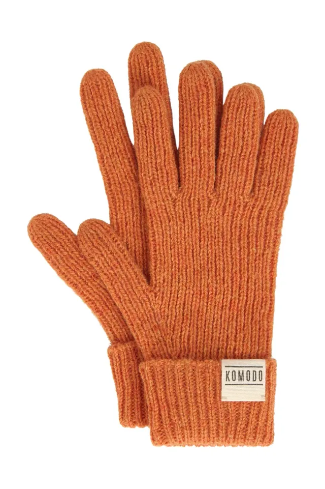 KOMODO PARK Handschuhe Orange aus Lammwolle