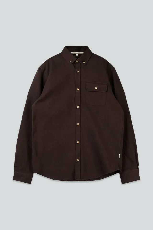 LAKOR Moss Shirt Hemd Chicory Coffee Bio-Baumwolle