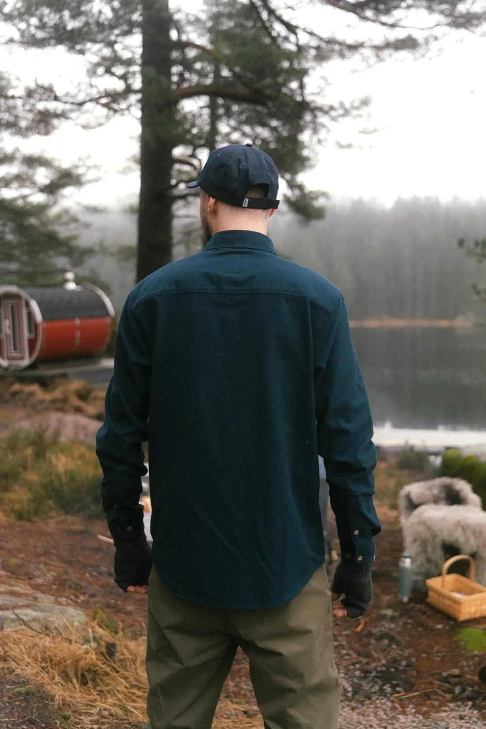 LAKOR Moleskin Hemd blueberry Bio-Baumwolle