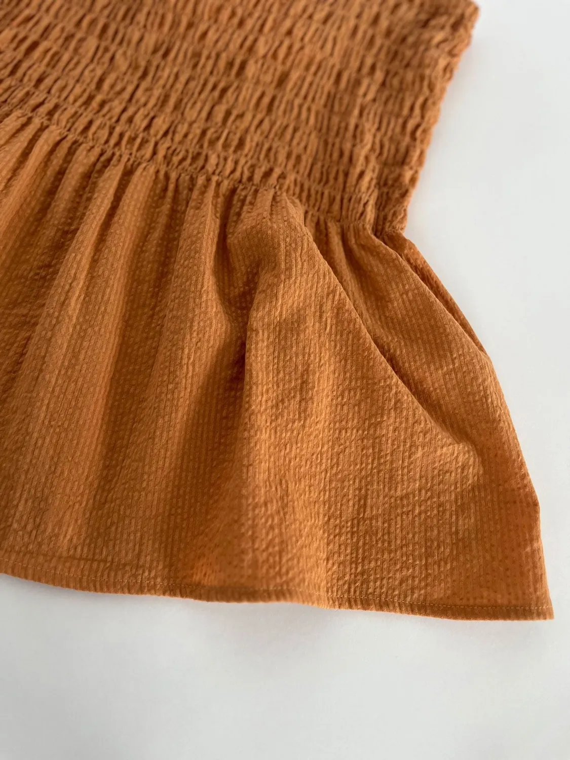 KOMODO GAIA Top Orange Seersucker Bio-Baumwolle