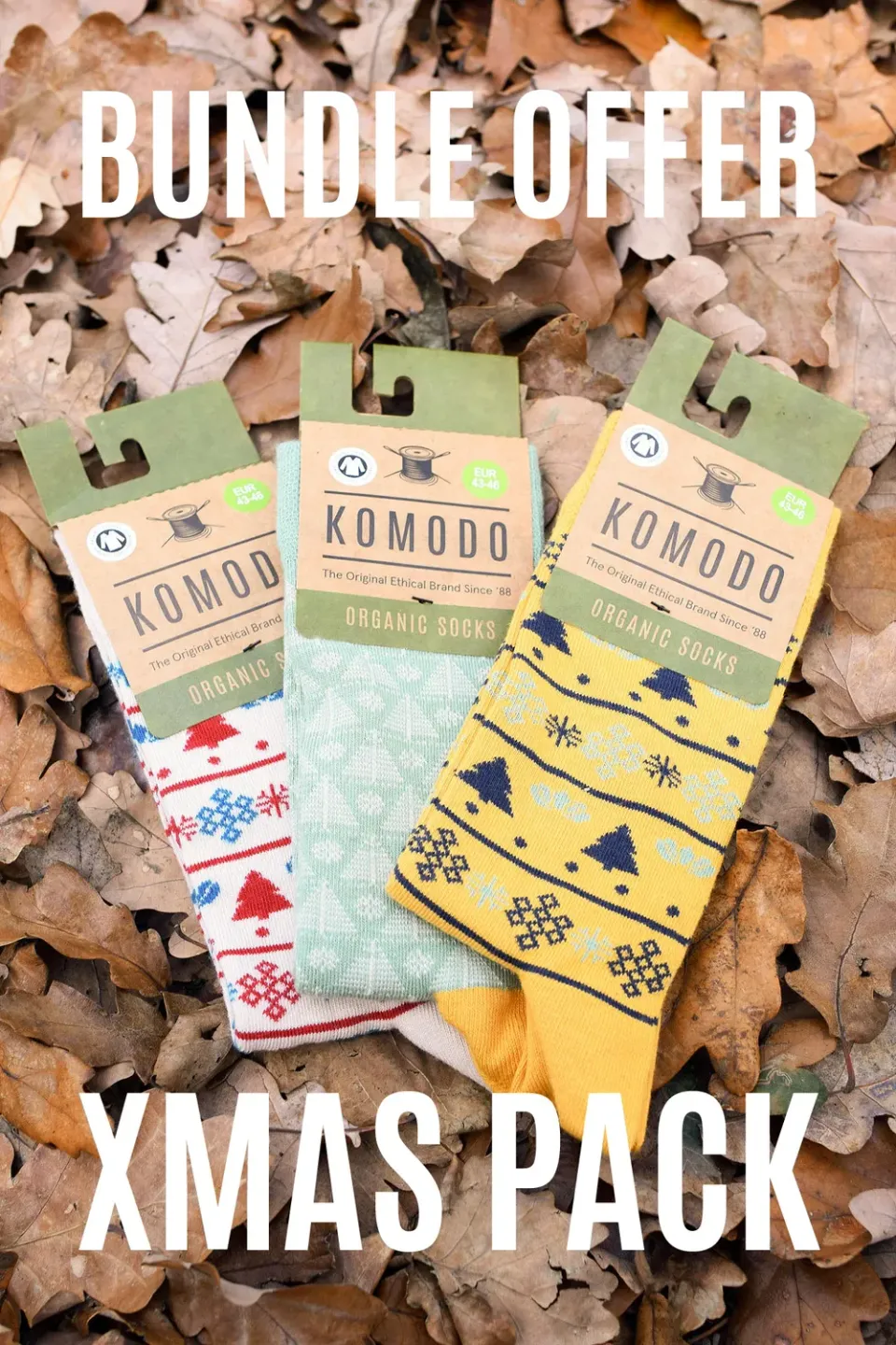 KOMODO XMAS TREES Socken 3er-Pack Bio-Baumwolle