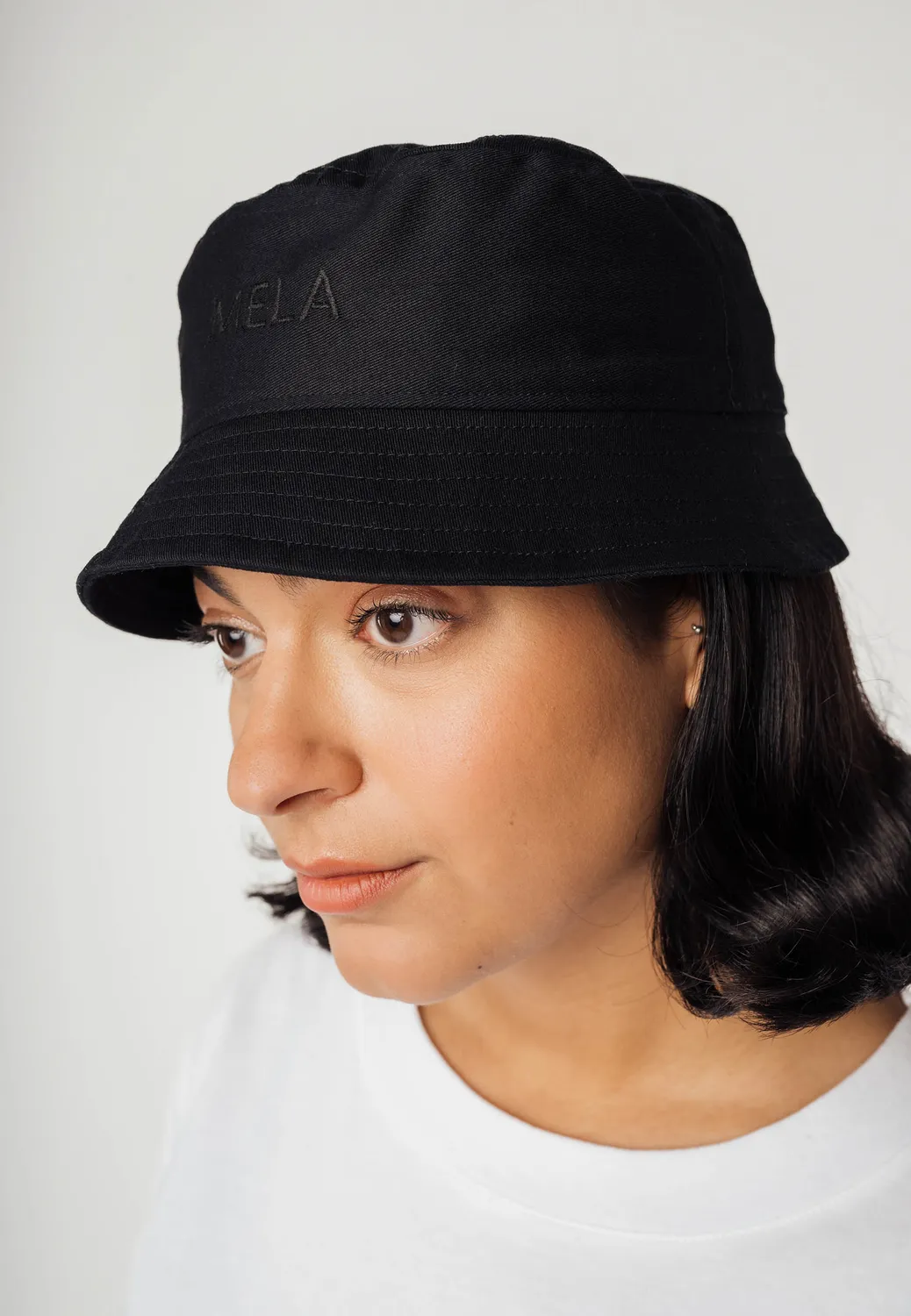 MELA AFTAB Bucket Hat schwarz Twill Bio