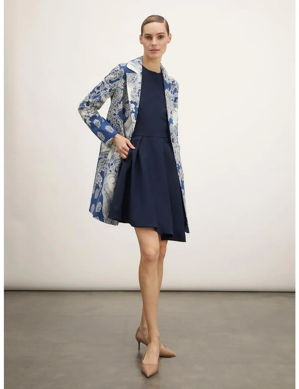 Motivi Jacquard-Mantel Übergangsmantel mit Muster