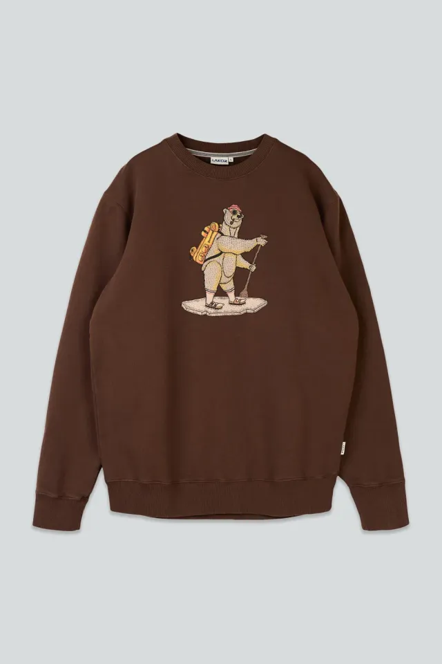 LAKOR WASSUP Crewneck Chicory Coffee Sweatshirt
