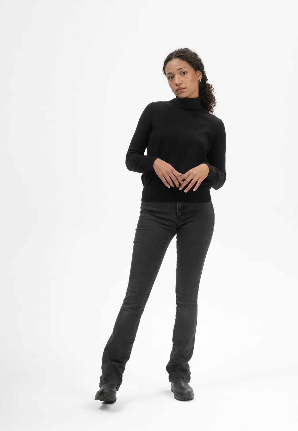 MELA MAYURA Rollkragenpullover bold blue S Baumwolle