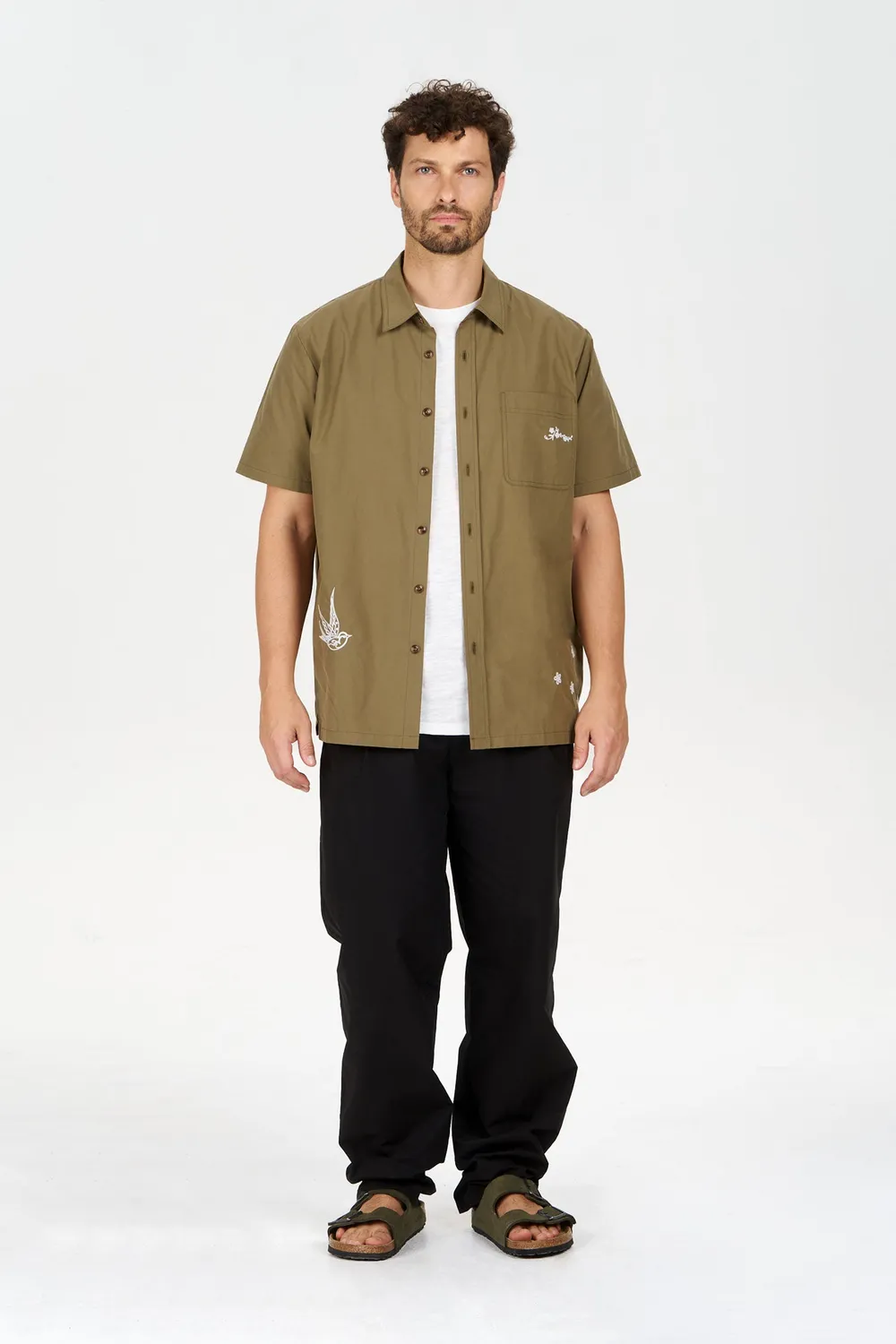 KOMODO LOYLE Hemd Olive M Bio-Baumwolle