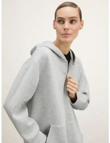 Motivi Oversize Scuba Sweatshirt Hoodie Reißverschluss