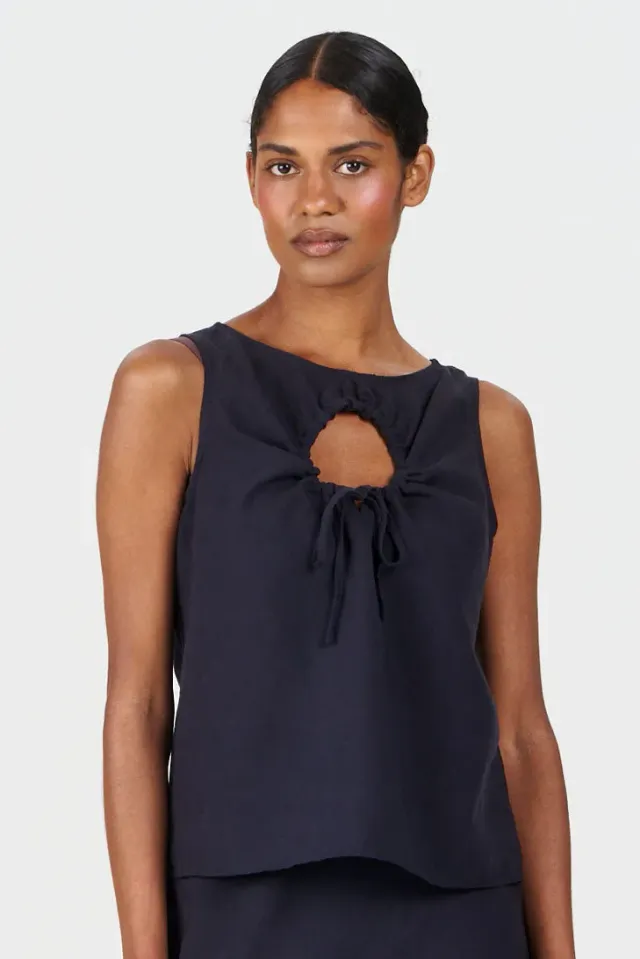 KOMODO ZIZI Top Navy Tencel-Leinen atmungsaktiv
