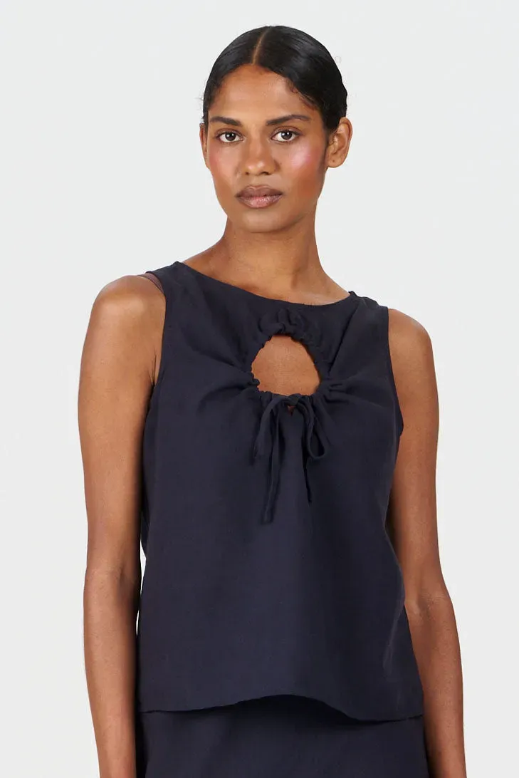 KOMODO ZIZI Top Navy Tencel-Leinen atmungsaktiv