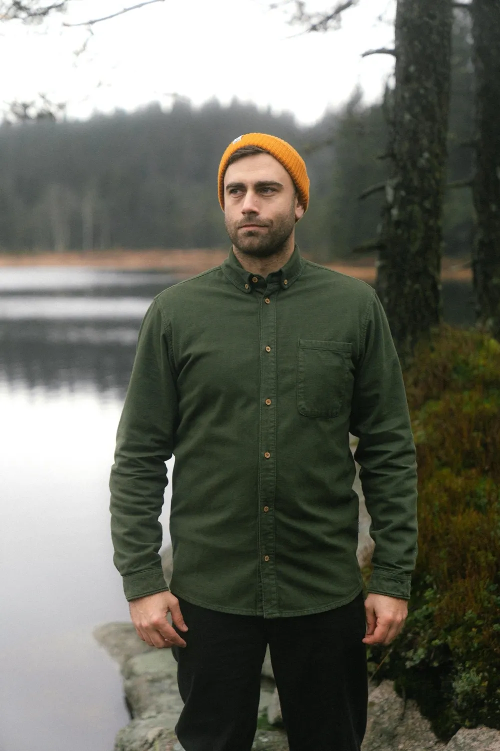 LAKOR Bedford Courd Hemd Rifle Green Cord