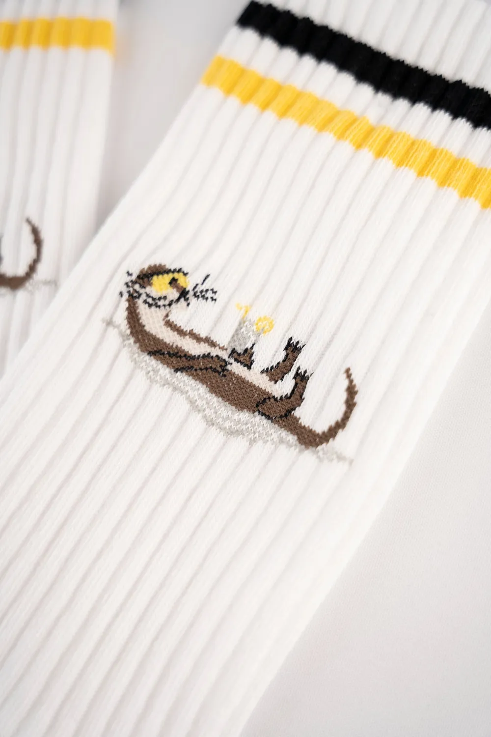 LAKOR Otter Vacation Tennissocken Weiß Bio-Baumwolle