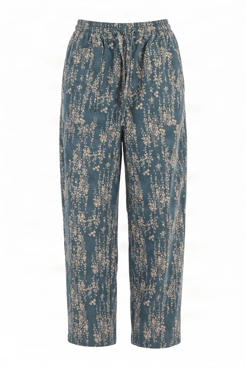 Komodo Dream Hose Blue Floral Bio-Baumwolle tapered