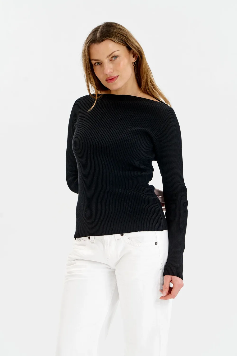 Komodo Wasabi Rippen-Top Schwarz Bio-Baumwolle
